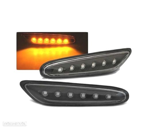 PISCAS LATERAIS LED PARA BMW E46 01-05 BLACK PRETO - 1