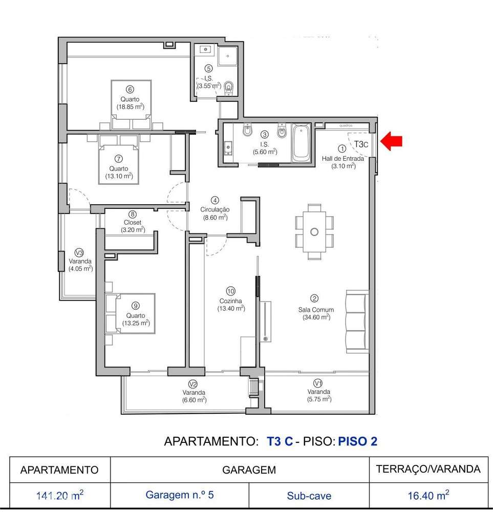 T3 em Tavarede - Figueira da Foz - Grande imagem: 4/6