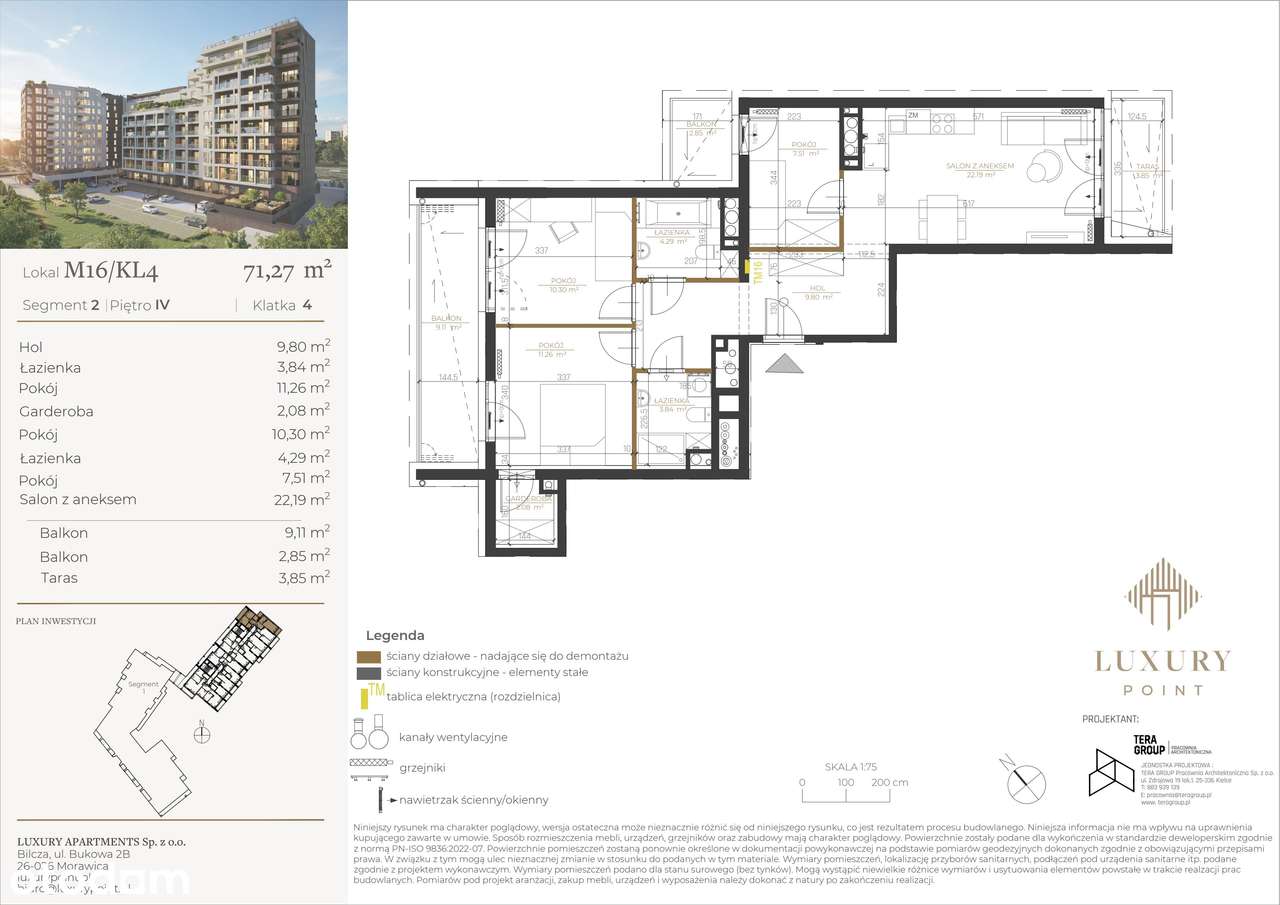 4-pokojowe mieszkanie 71m2 + taras Bezpośrednio - Pełny obrazek: 2/7