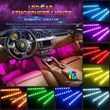 Kit 4 benzi LED lumina ambientala auto RGB cu telecomanda - 2