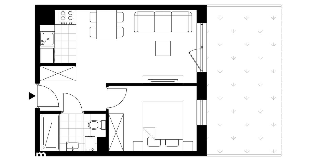 2-pokojowe mieszkanie 36m2 + ogródek Bez Prowizji - Pełny obrazek: 3/8