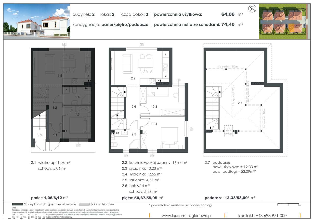 BEZPOŚREDNIO Mieszkanie dwupoziomowe z miejscem parkingowym w cenie - Pełny obrazek: 2/12