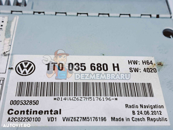 Radio CD cu navigatie Volkswagen Passat B7 (365) Variant [Fabr 2010-2014] 1T0035680H - 2