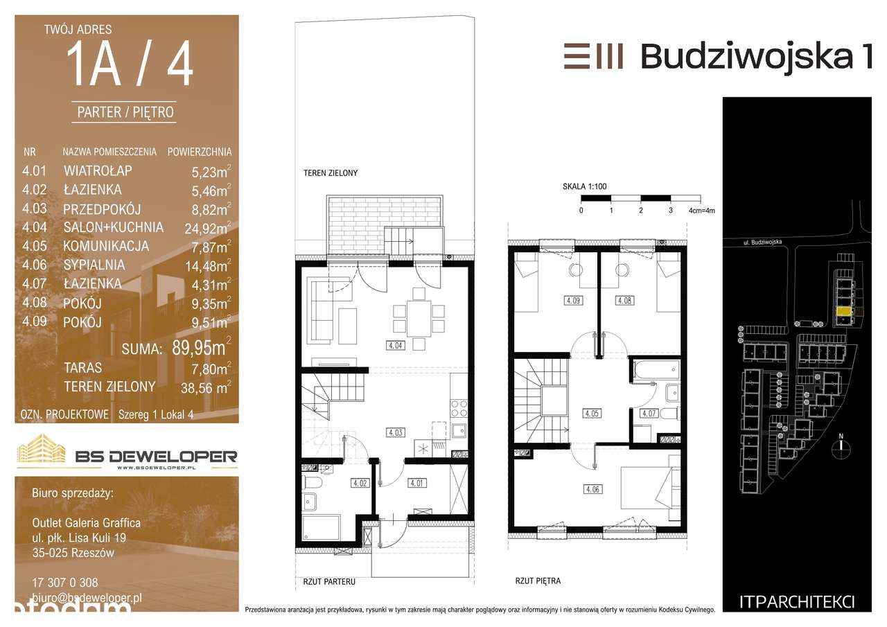 Budziwojska 3 | szeregówka z ogródkiem 1A/4 - Pełny obrazek: 2/8