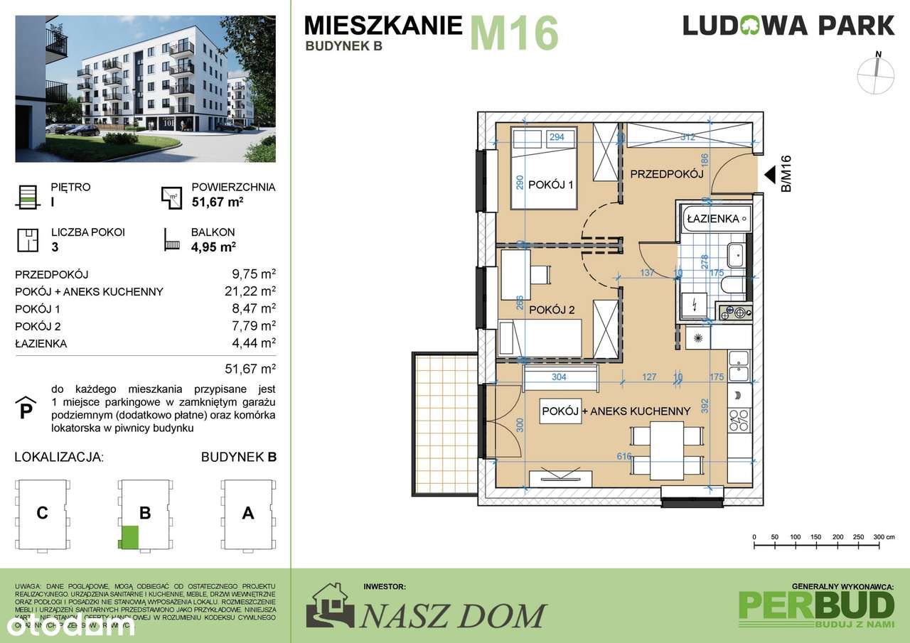 Ludowa Park | mieszkanie 3-pok. | B_M16 - Pełny obrazek: 2/9