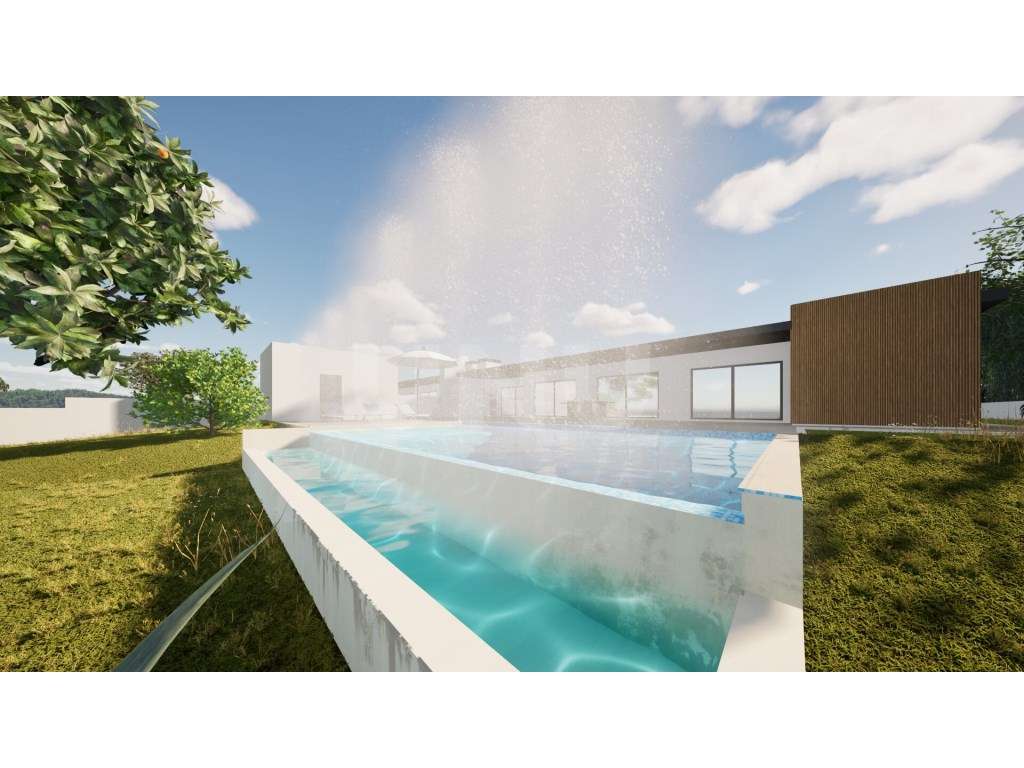 Quinta com moradia moderna térrea c/ piscina e jardim-16