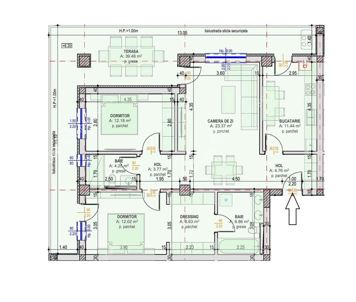 Penthouse de vanzare in Selimbar 40 mp terasa 2 locuri parcare - Imagine principală: 2/5