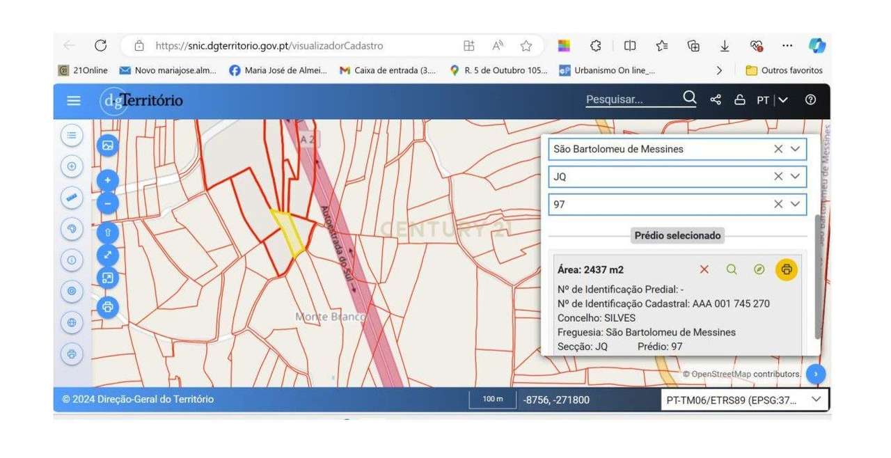 Terreno sito no Monte Branco, S. Bartolomeu de Messines, junto à A2 - Grande imagem: 2/18