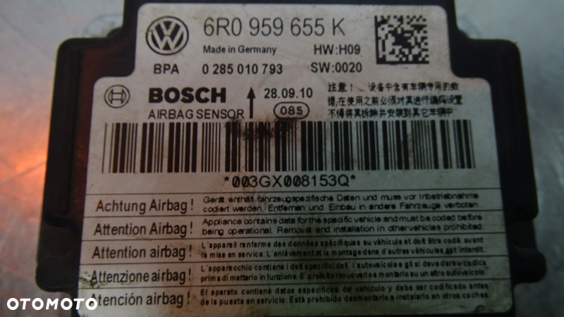 MODUŁ AIRBAG SKODA FABIA I   6R0959655K - 2