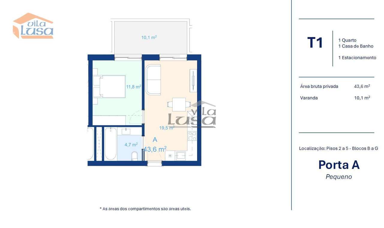 Apartamento T1 Novo com garagem em Vilar de Paraiso, Vila Nova de Gaia-7