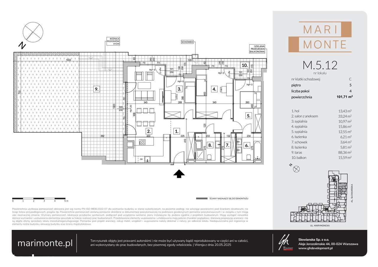 4-pokojowe mieszkanie 101m2 + taras - Pełny obrazek: 2/9