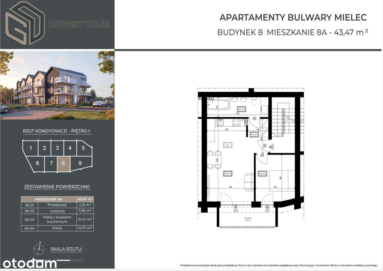 Apartamenty Bulwary Mielec / Nowe mieszkanie 43,47m2 - Pełny obrazek: 2/13