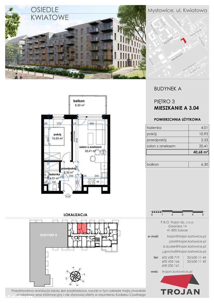 Mysłowice, Kwiatowa  | mieszkanie 2-pok. | A 3.04 - Pełny obrazek: 2/9