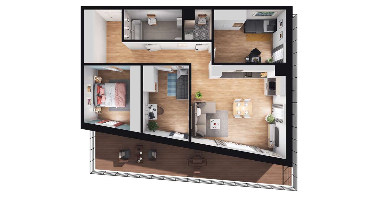 4-pokojowe mieszkanie 85m2 + loggia Bez Prowizji - Pełny obrazek: 2/8