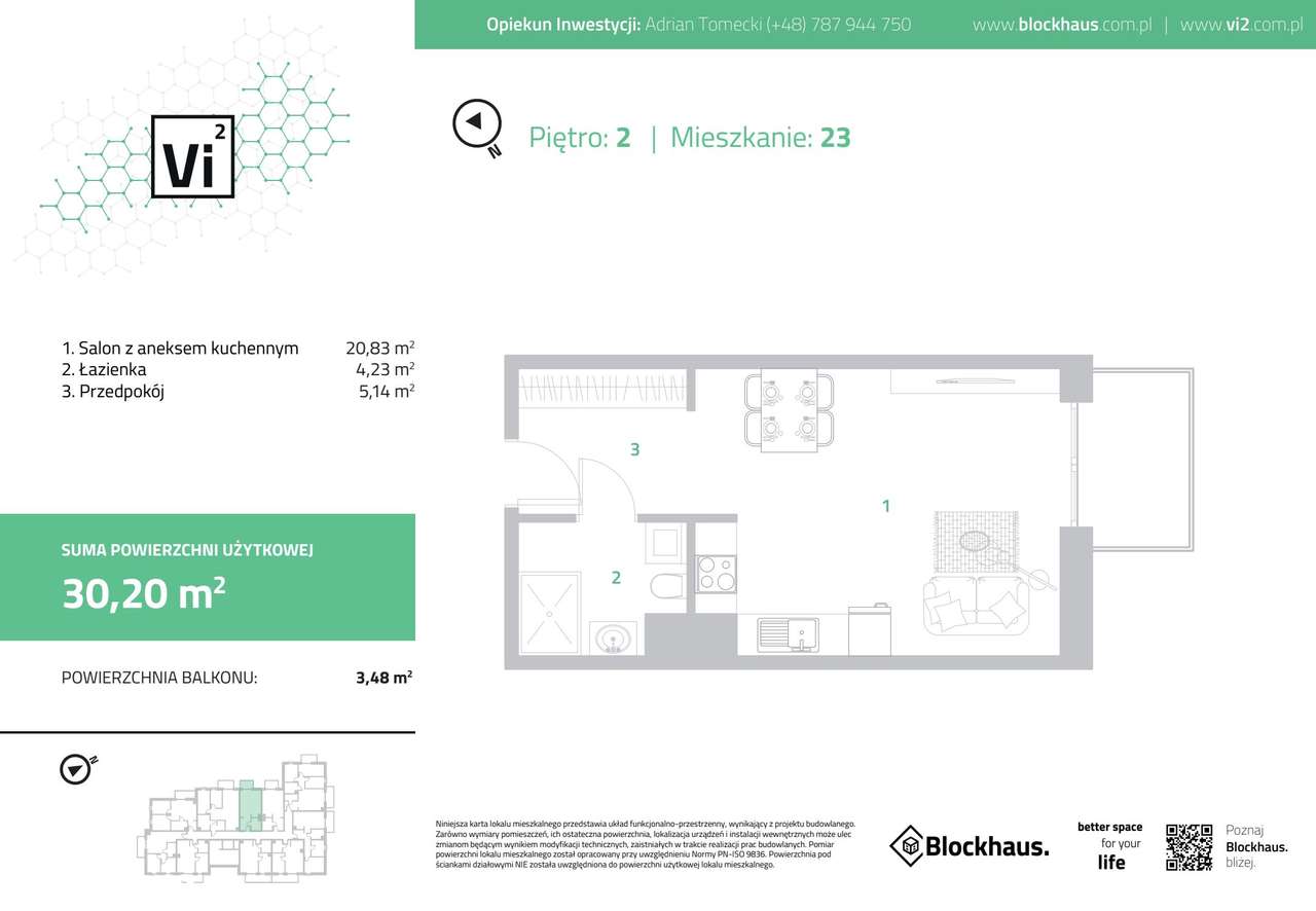 Vi² by Blockhaus  | mieszkanie 1-pok. | A_23 - Pełny obrazek: 2/9