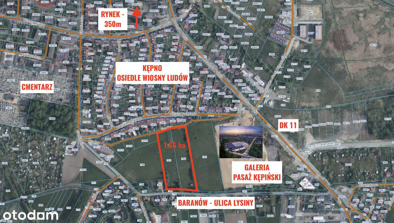 ZAINWESTUJ PRZY GALERII w BARANOWIE - 1,66 ha - Pełny obrazek: 1/6