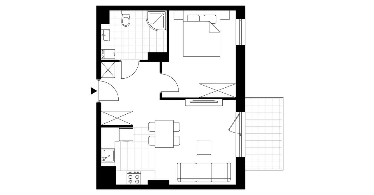 2-pokojowe mieszkanie 43m2 + balkon Bez Prowizji - Pełny obrazek: 3/8
