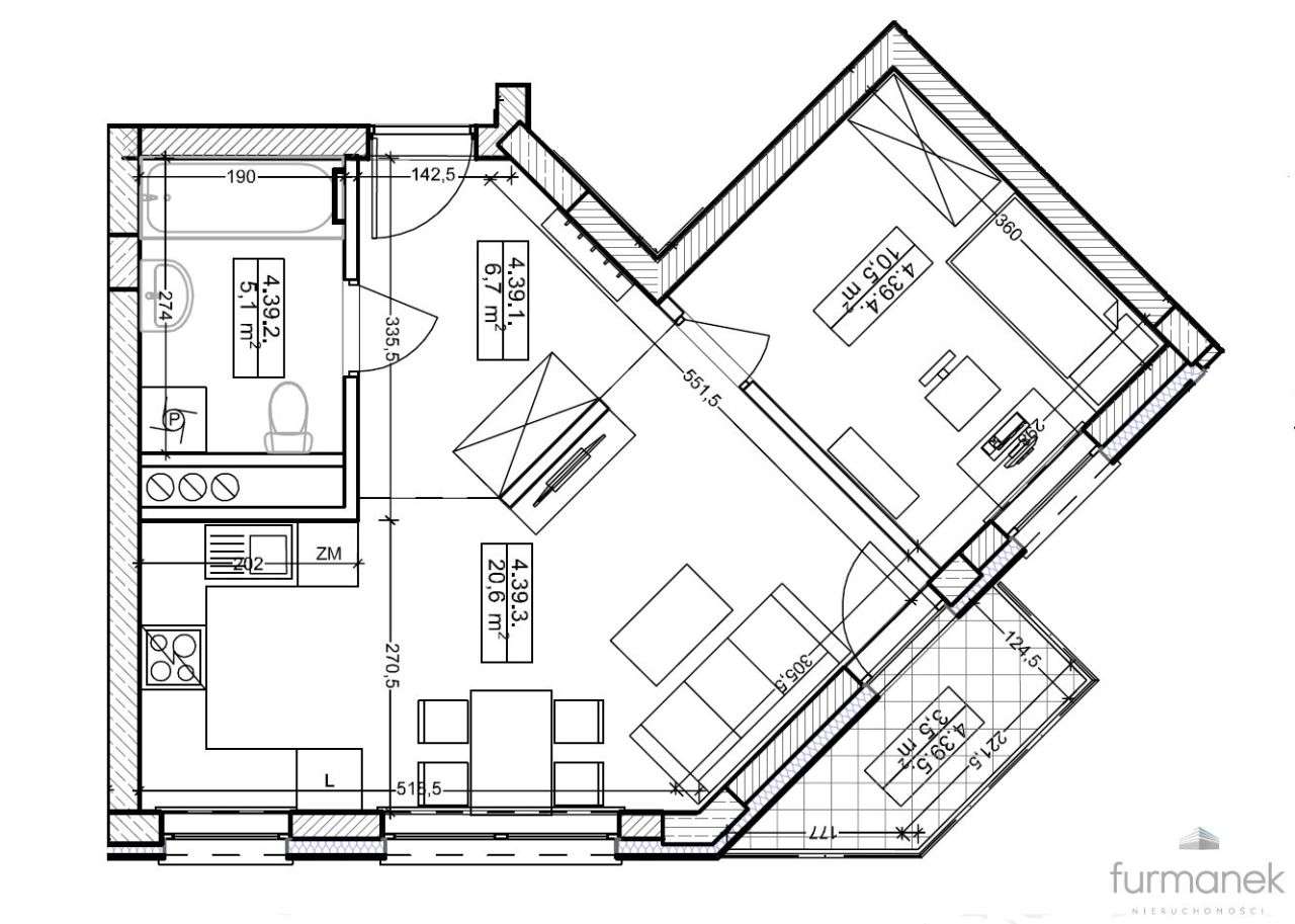 Nowe 2 - pokojowe mieszkanie z pełnym wyposażeniem-7