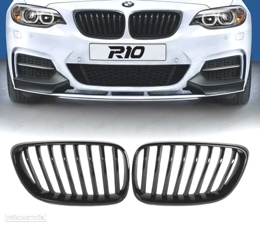 GRELHA FRONTAL PARA BMW SERIE 2 F22 F23 LOOK M-PERFORMANCE COR PRETO BRILHANTE - 1