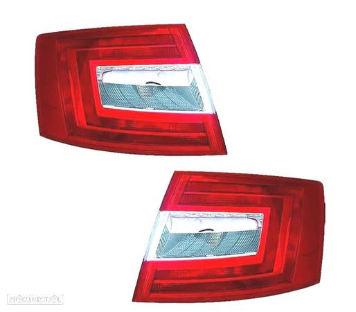 FAROLINS PARA SKODA OCTAVIA 4P 13-17 BRANCO VERMELHO - 1