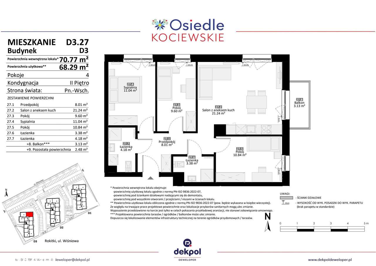 4-pokojowe mieszkanie 68m2 + balkon - Pełny obrazek: 2/7