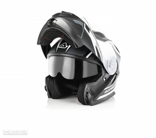 capacete modular acerbis flip up preto - cinza - 1