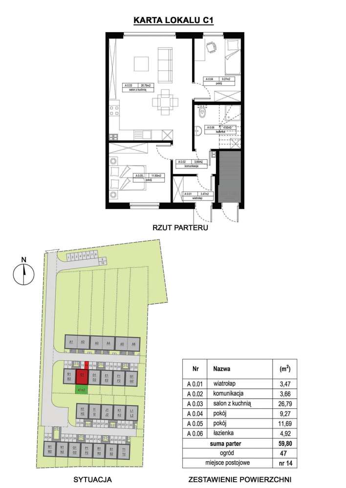 Mieszkanie w Mirkowie, 3 pokoje z ogródkiem i miejscem postojowym-2