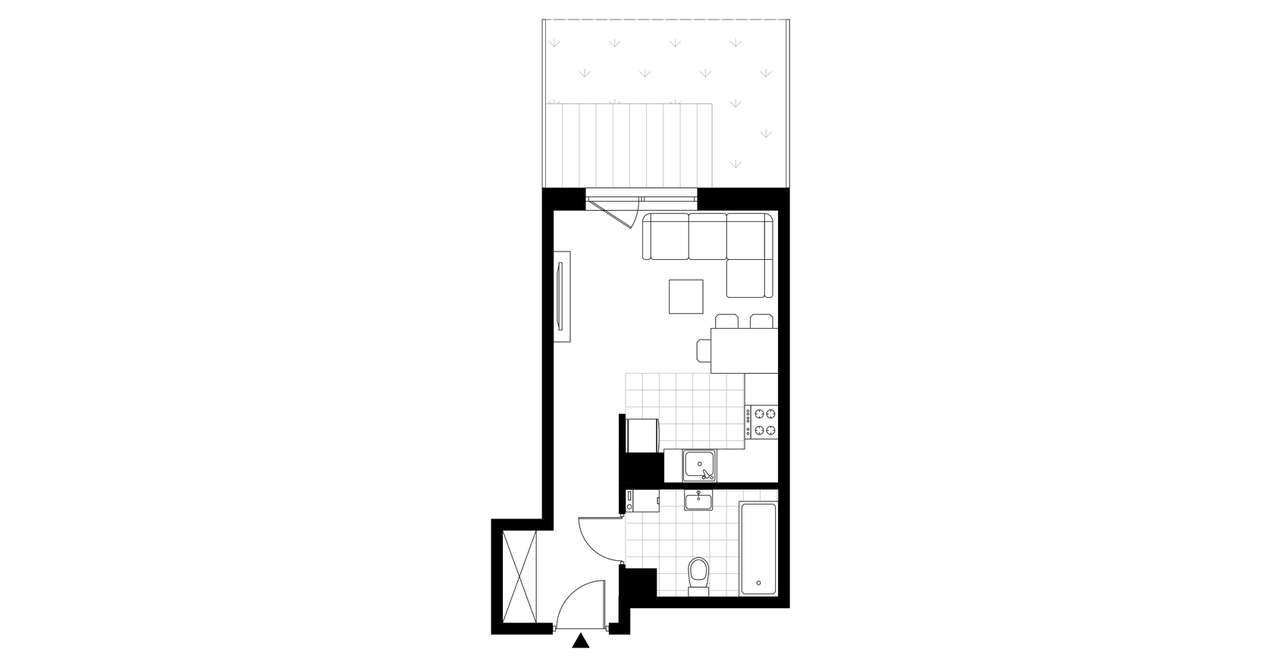 1-pokojowe mieszkanie 25m2 + ogródek Bezpośrednio - Pełny obrazek: 2/7