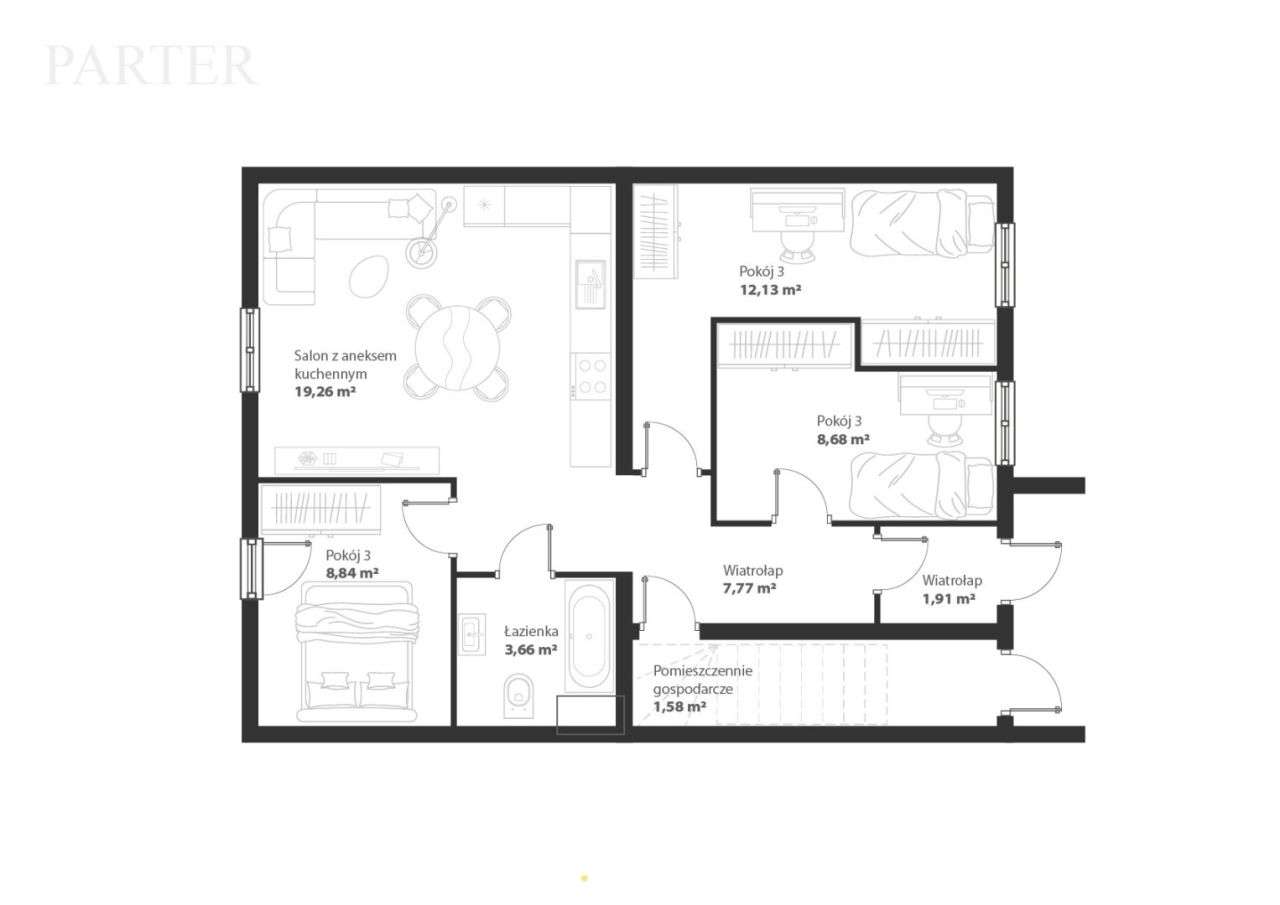 Kolejowa | 64 m2 + ogródek od 118 m2 | podłogówka - Pełny obrazek: 5/11