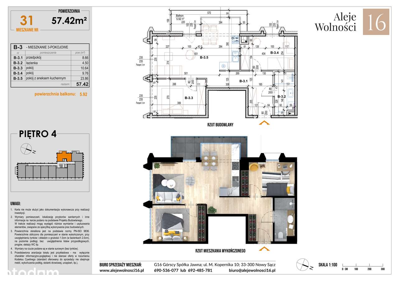ALEJE WOLNOŚCI 16 - NOWE MIESZKANIE W STANIE DEWELOPERSKIM - Pełny obrazek: 2/11