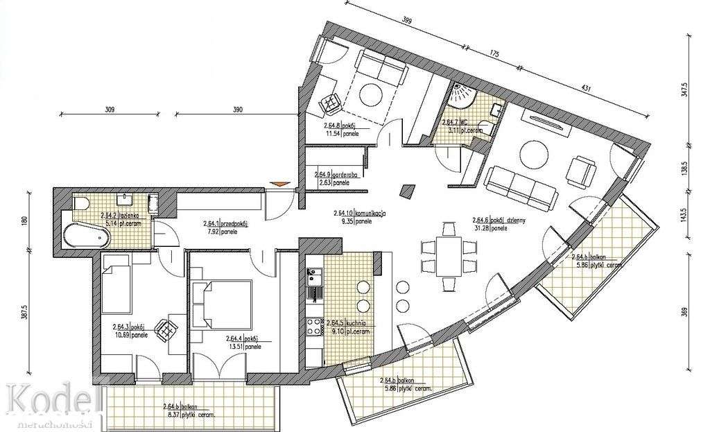 Górników Wielicka 4(5)pokoje 2łaz 103m2 przy parku-17