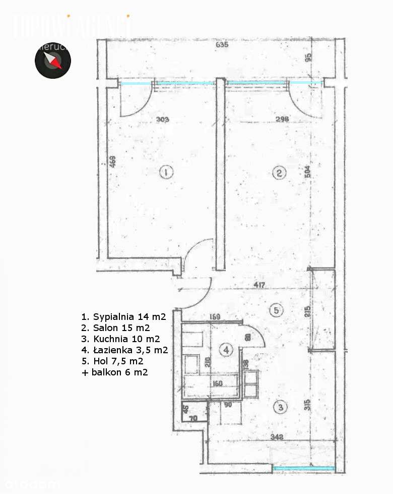 2 pokoje 49,5 m2, Solec 54, winda balkon Metro Cnk-10