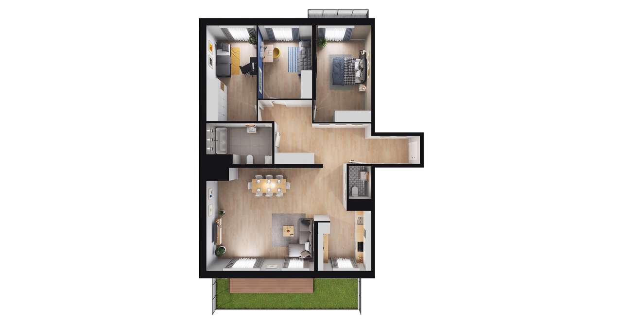 4-pokojowe mieszkanie 111m2 + ogródek Bez Prowizji - Pełny obrazek: 2/8
