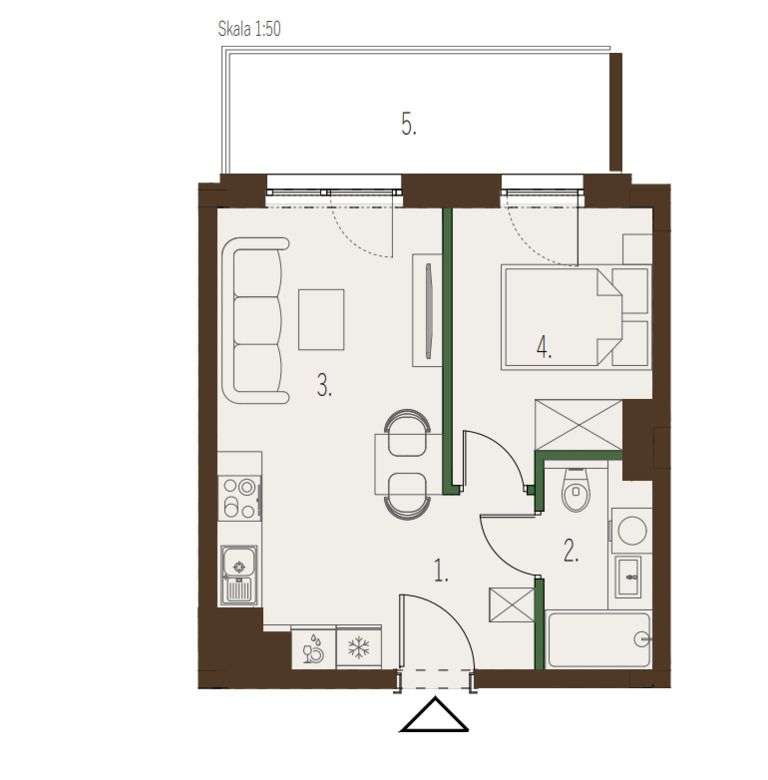 Nowe mieszkanie > 32,73 m2 > 2 pokoje-3