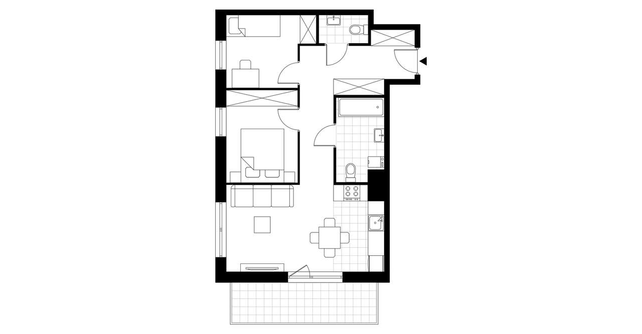3-pokojowe mieszkanie 55m2 + balkon Bezpośrednio - Pełny obrazek: 3/8