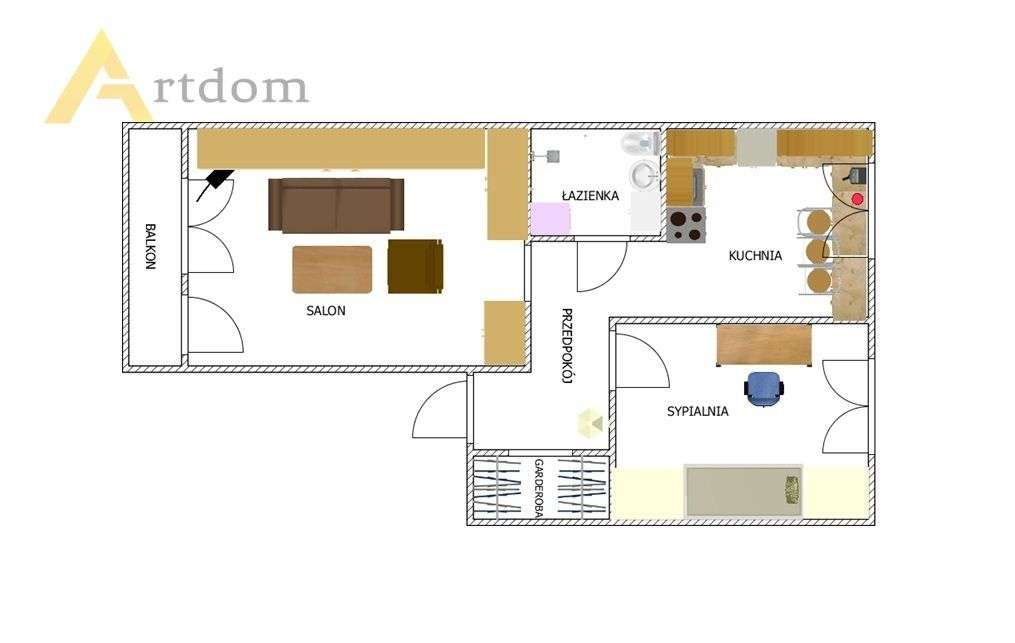 Mieszkanie 2 pok, garderoba, II piętro, niski blok-14