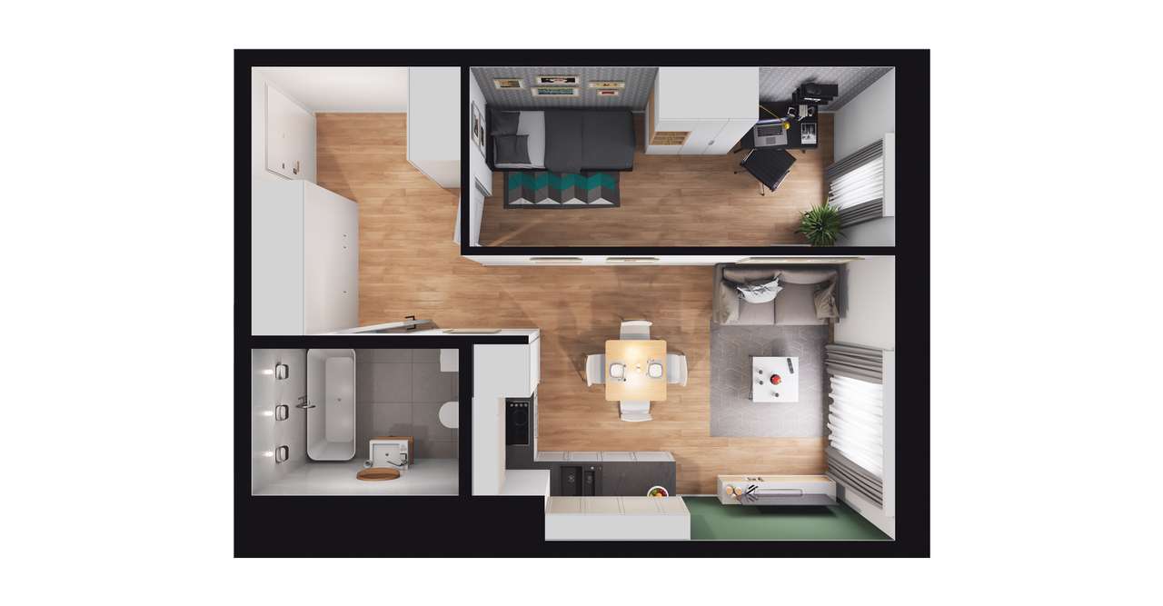2-pokojowe mieszkanie 41m2 Bezpośrednio - Pełny obrazek: 2/8