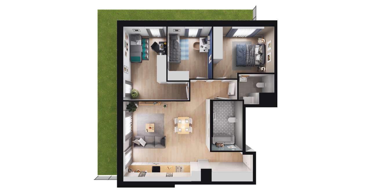 4-pokojowe mieszkanie 80m2 + ogródek Bez Prowizji - Pełny obrazek: 2/8