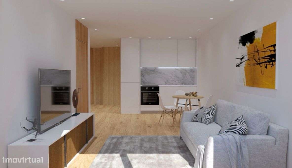 Apartamento T1 Novo - Varanda + Terraço - Areosa-7