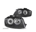 FARÓIS ANGEL EYES PARA AUDI A3 8P 03-08 BLACK PRETO - 2