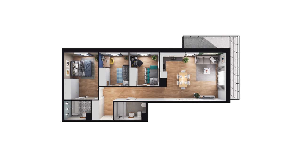 Nova Dworcowa | mieszkanie 4-pok. | D.3.144 - Pełny obrazek: 3/9