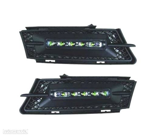 GRELHAS LUZ DIURNA LED PARA BMW E90 E91 05-08 PRETO - 1