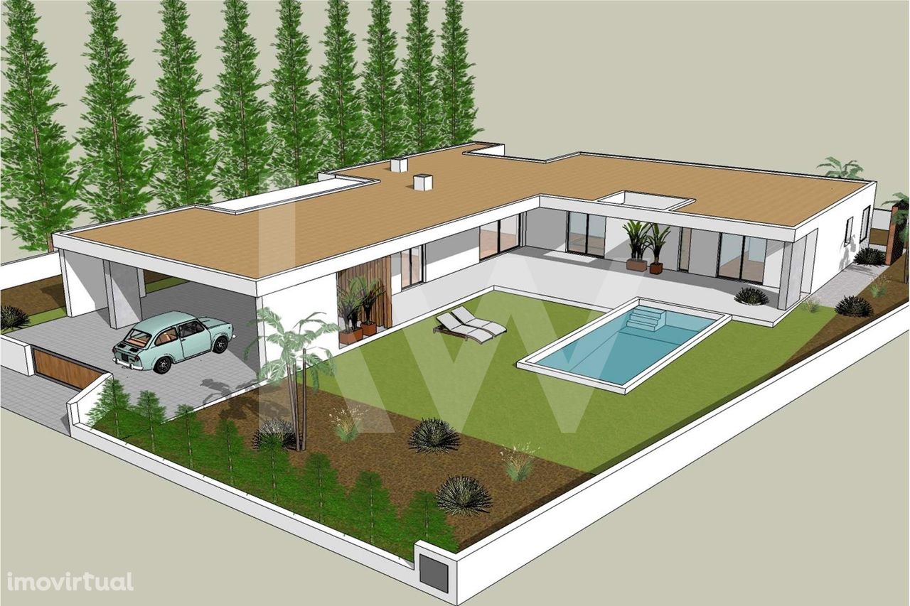 Moradia T3 com piscina de arquitectura contemporânea em fase de constr