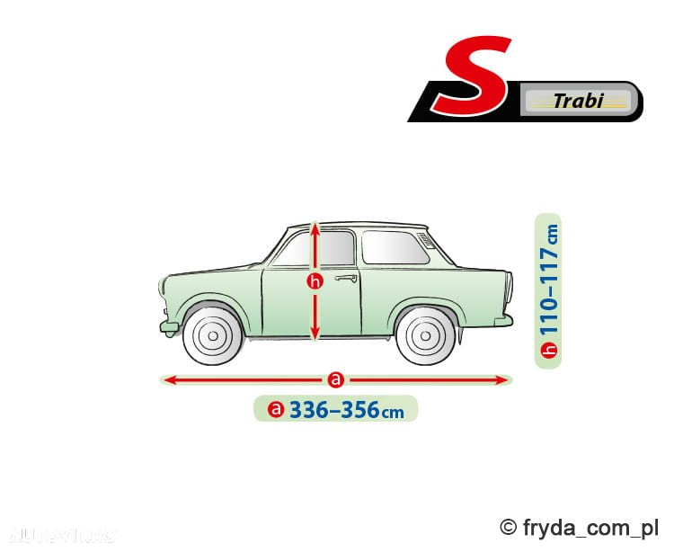 Prelata auto, husa exterioara Mobile Garage S Trabi, 336-356cm - 2