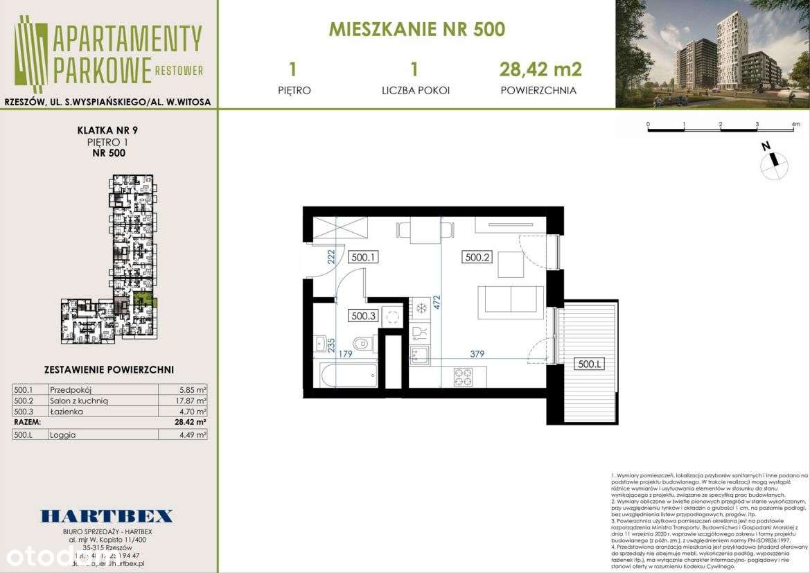 Apartamenty Parkowe | mieszkanie 1-pok. | 500 - Pełny obrazek: 2/7