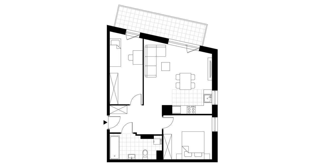 1-pokojowe mieszkanie 53m2 + balkon - Pełny obrazek: 2/7
