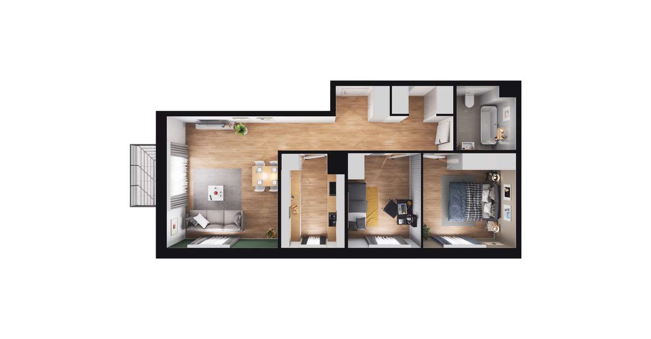 Ursus Classic | mieszkanie 3-pok. |C1_77 - Pełny obrazek: 3/9