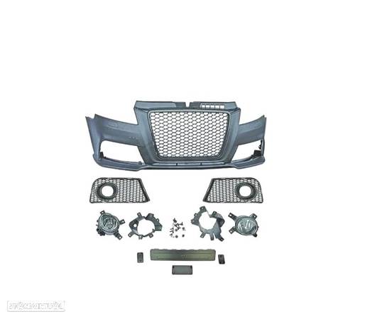 PARÁ-CHOQUES FRONTAL LOOK RS3 PARA AUDI A3 8P 08-12 SEM PDC COM FAROIS DE NEVOEIRO - 1