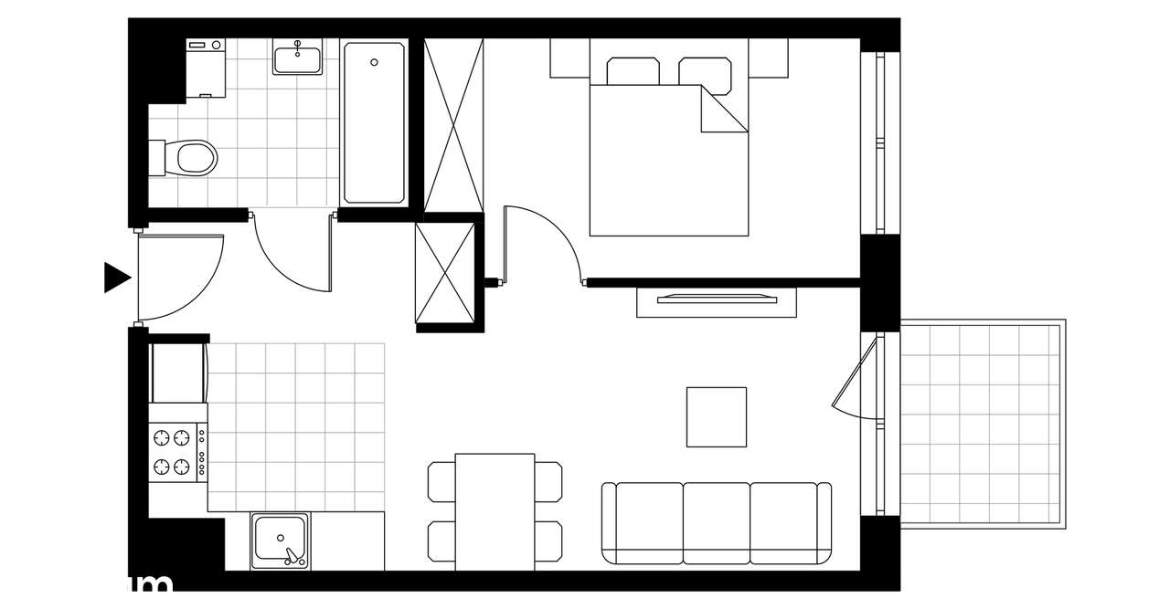 2-pokojowe mieszkanie 43m2 + balkon Bez Prowizji - Pełny obrazek: 3/8