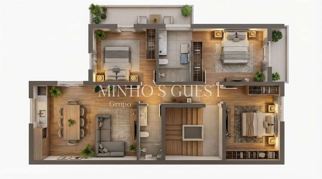 Apartamento T3 Novo no centro de Braga - Braga - Grande imagem: 4/11